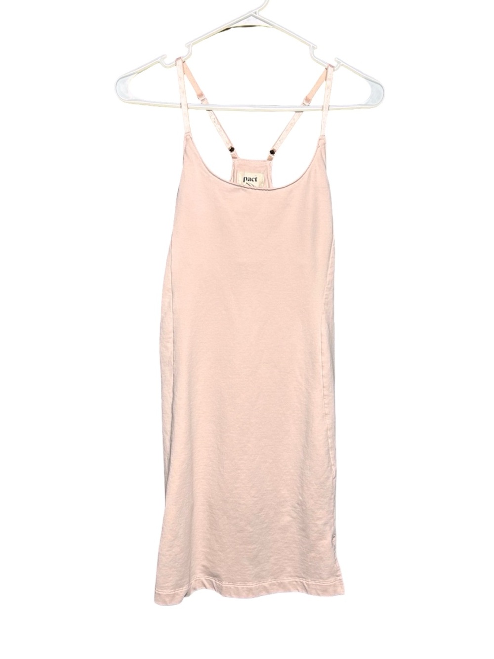 Pact Organic Cotton Camisole Slip Dress Blush Pink Size Small